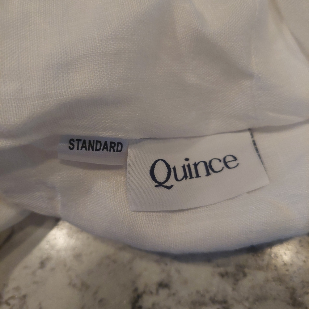 Quince Linen White Flange Standard Shams! Set Of 2 (N34) - Picture 7 of 11